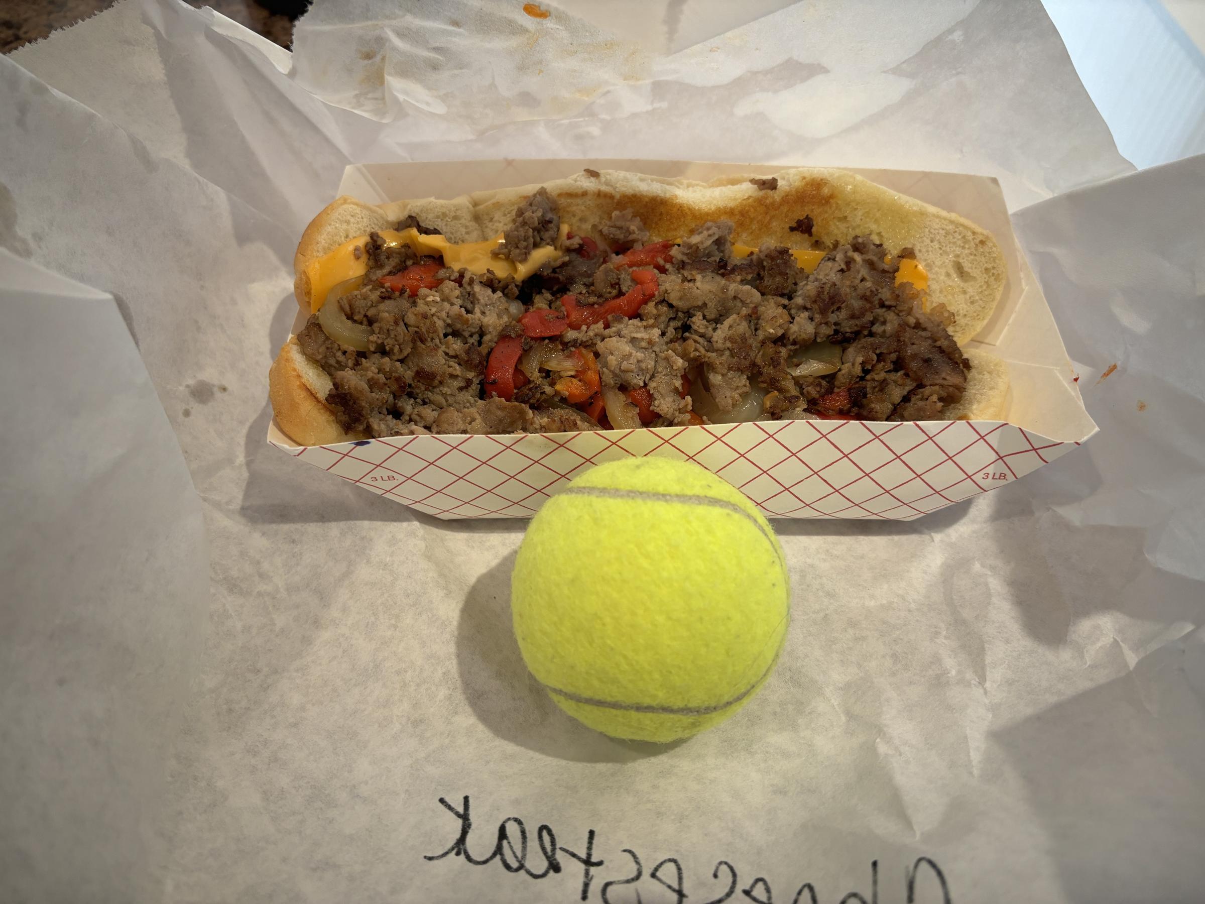 Fozzie's Sandwich Emporium cheesesteak tennis ball