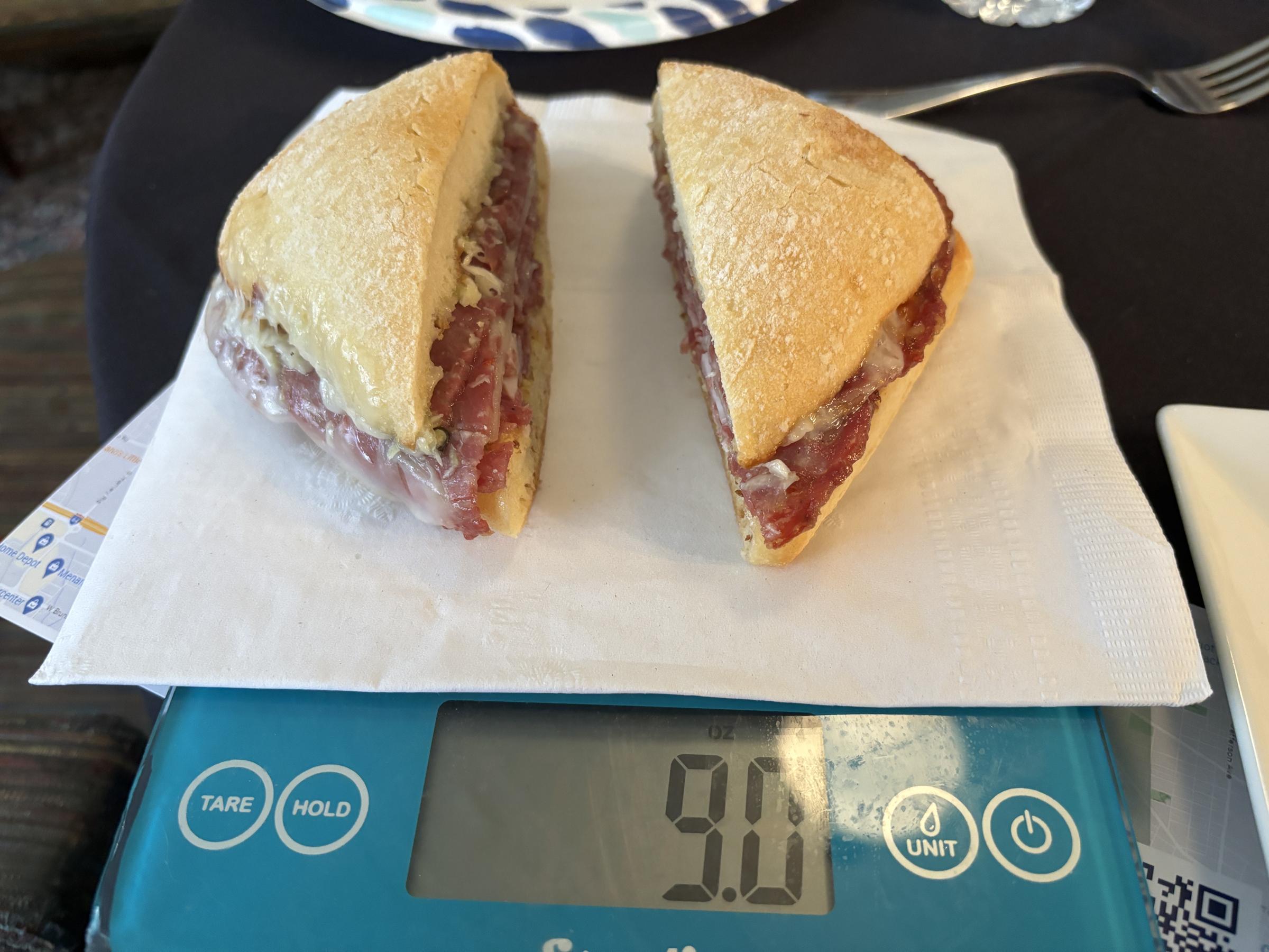 Parker's Table Salami Sandwich weight