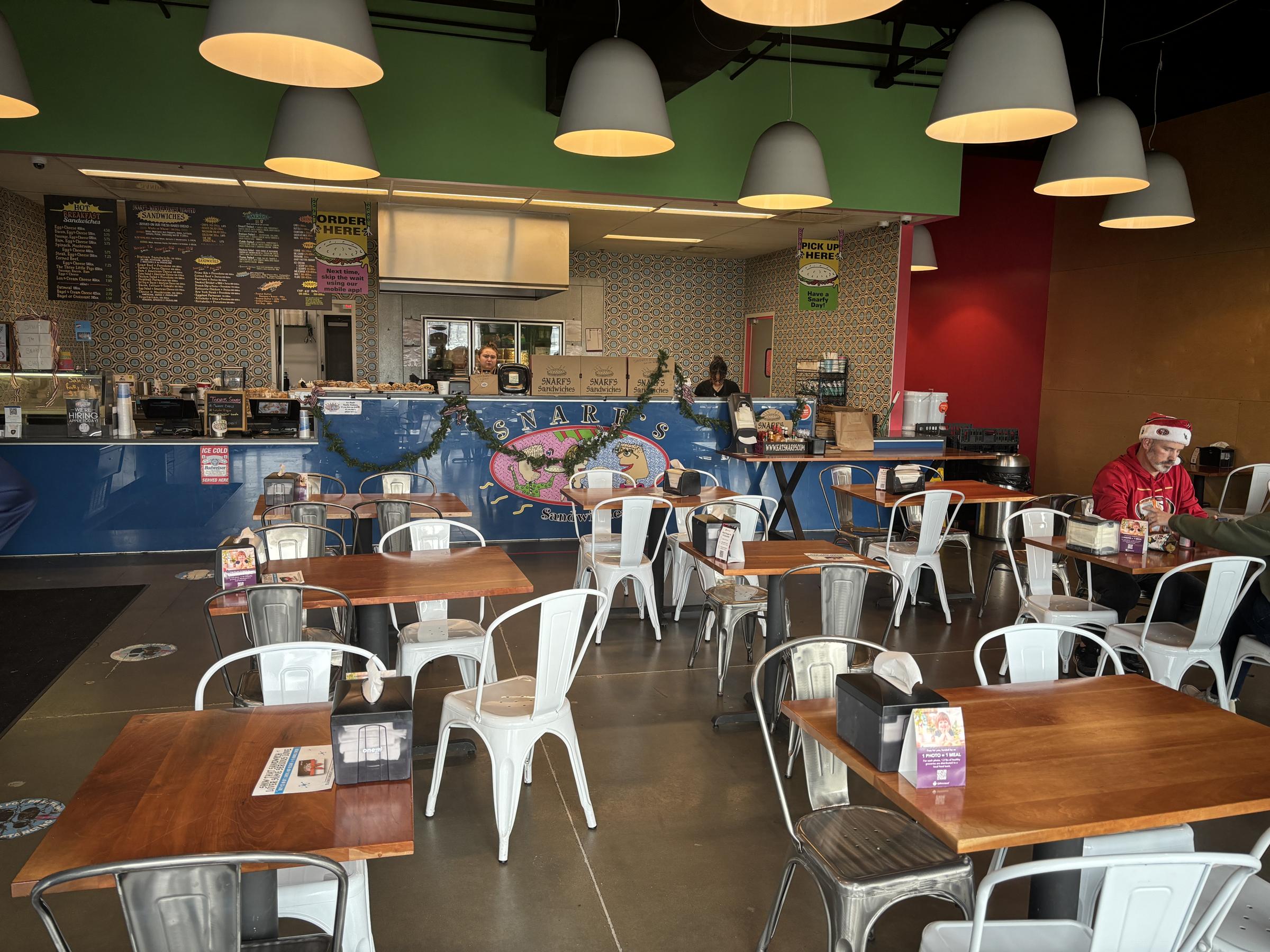 Snarf's Sandwiches seating