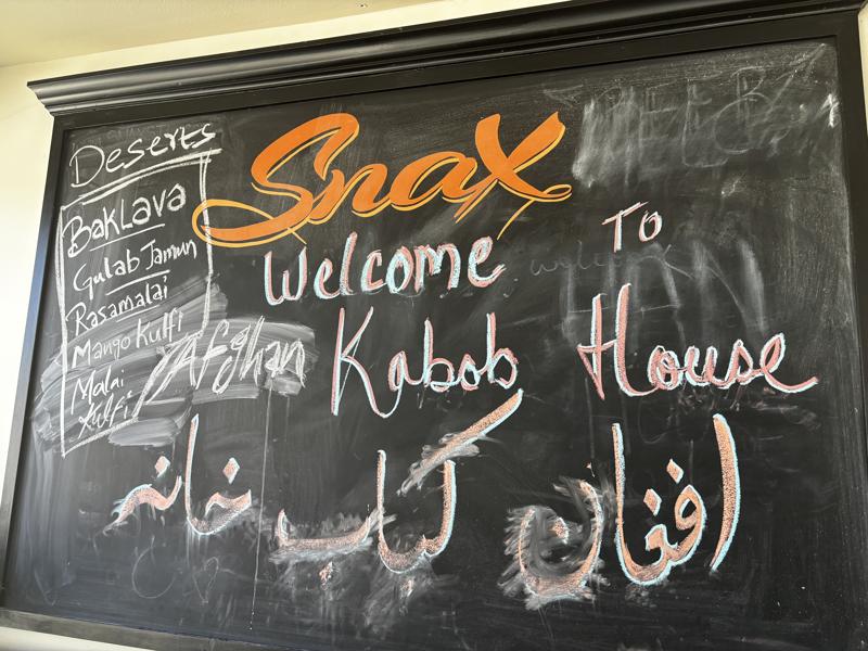 Afghan Kebob House welcome sign