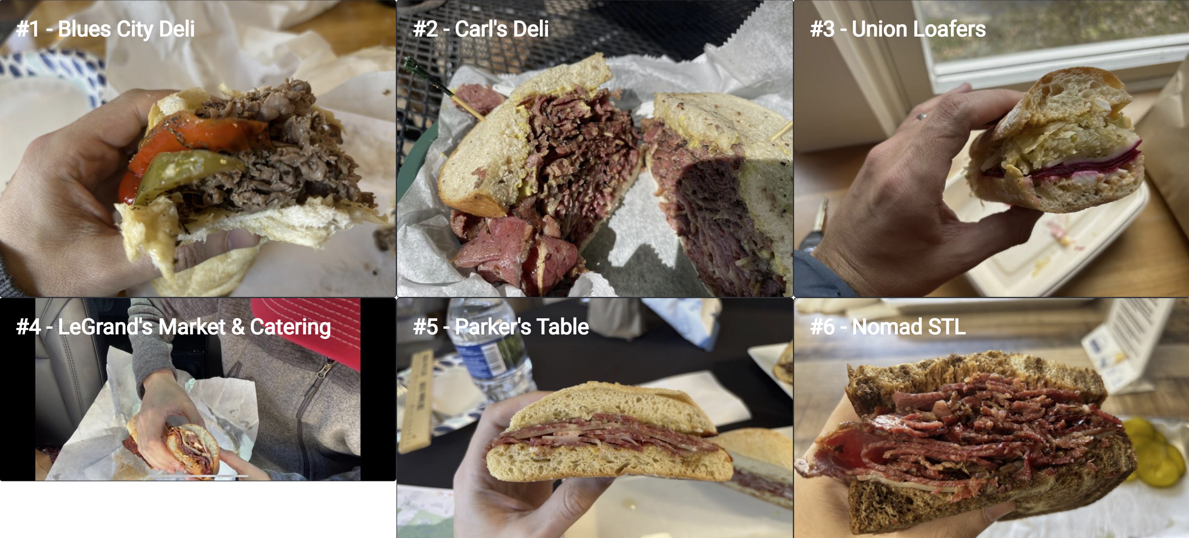 St. Louis Sandwich Comparisons