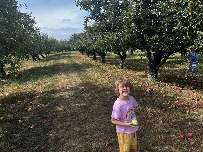 Braeutigam Orchards orchard selfie teddy