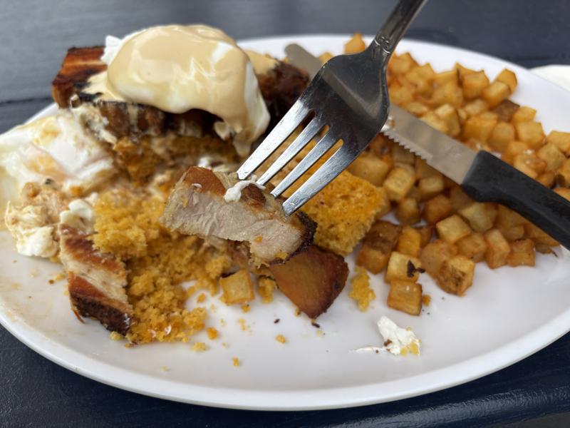 Egg At Midtown pork belly bite