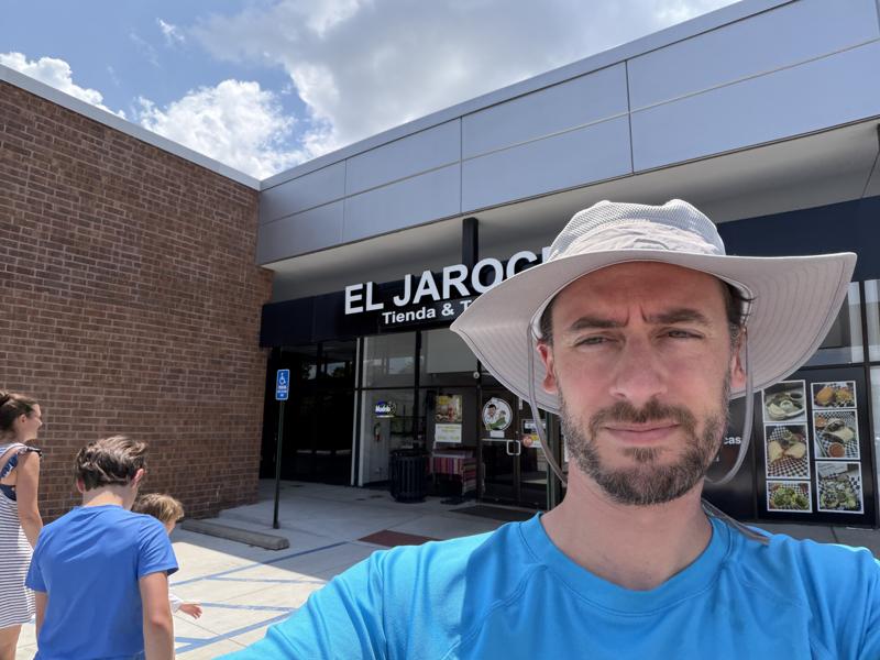 El Jarocho Tienda and Taqueria selfie out front