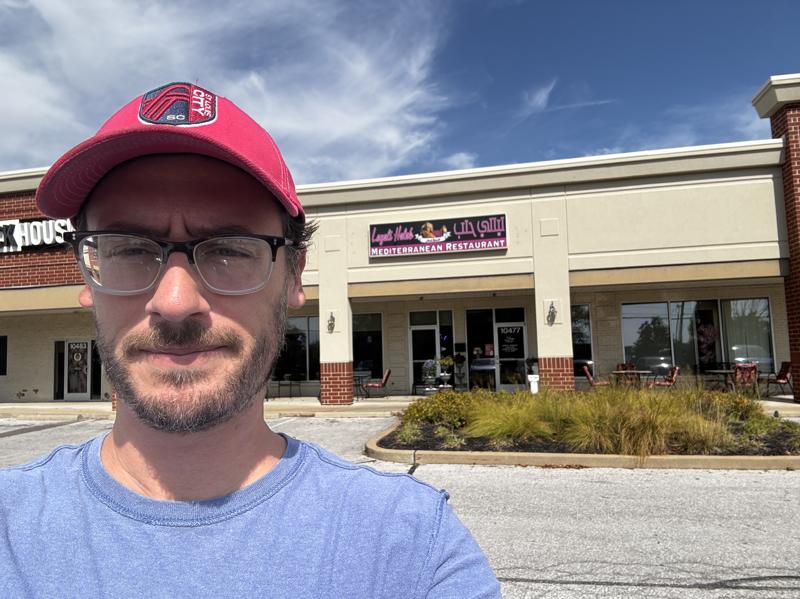 Layali Halab Mediterranean outside selfie